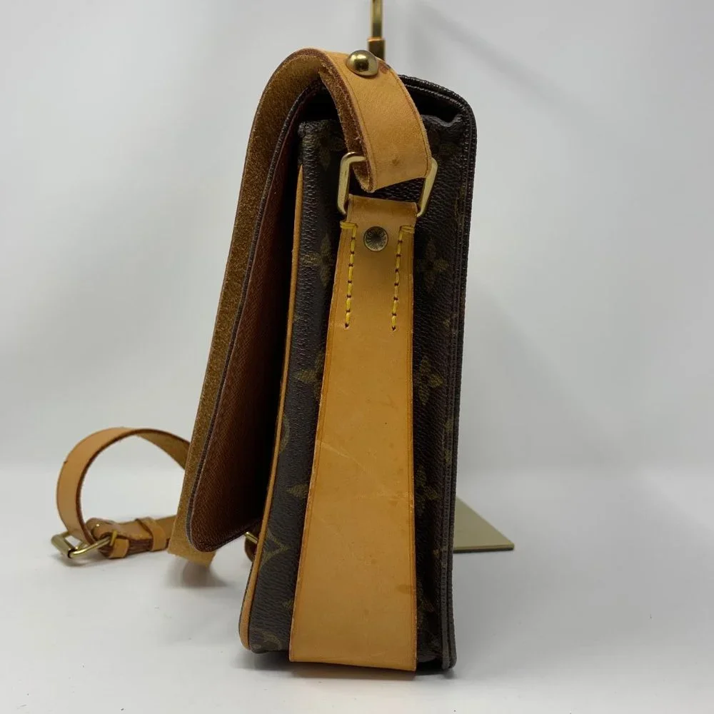 Louis Vuitton Brown Monogram Crossbody with Tan Leather Accents